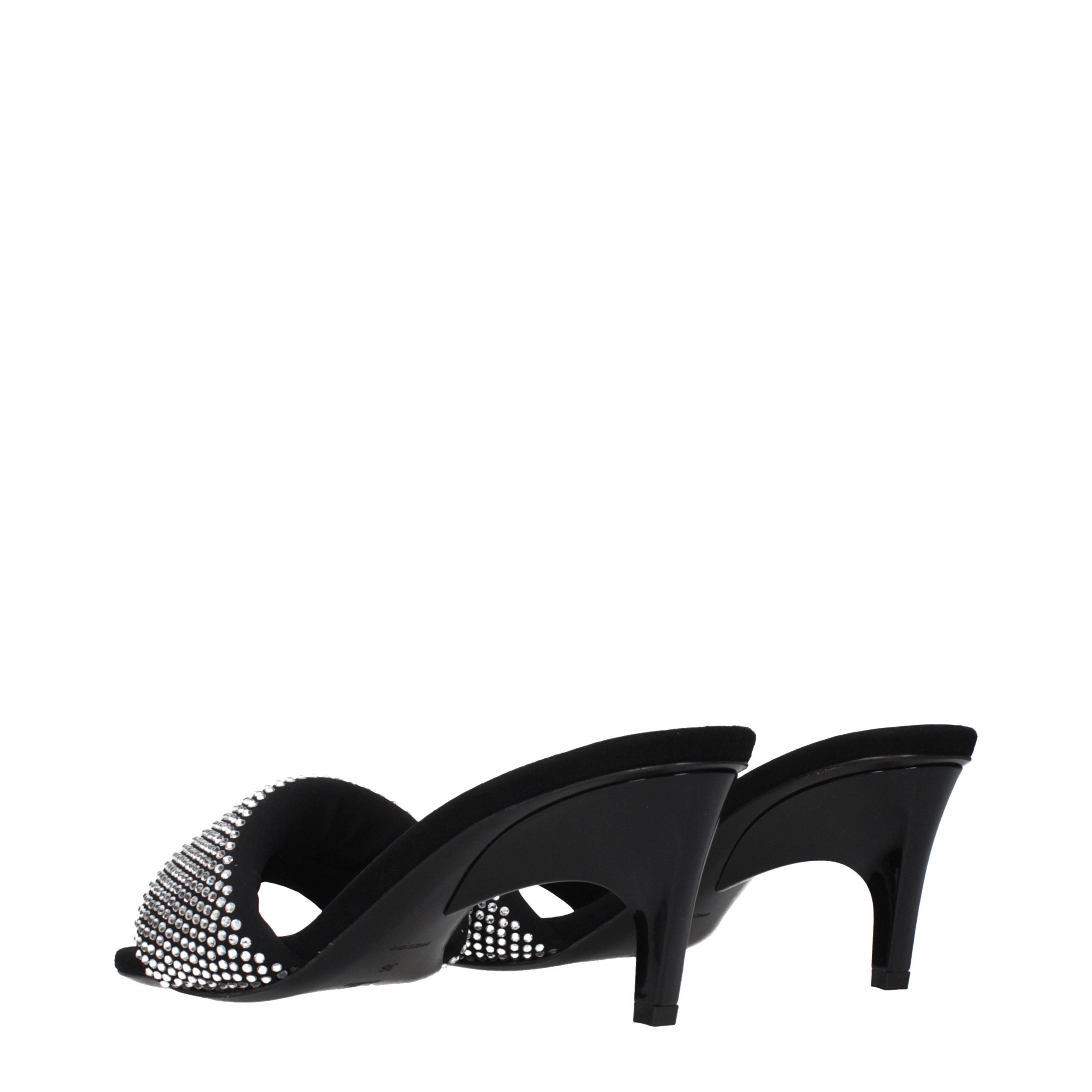 Prada – Sandales en tissu noir à détails cloutés