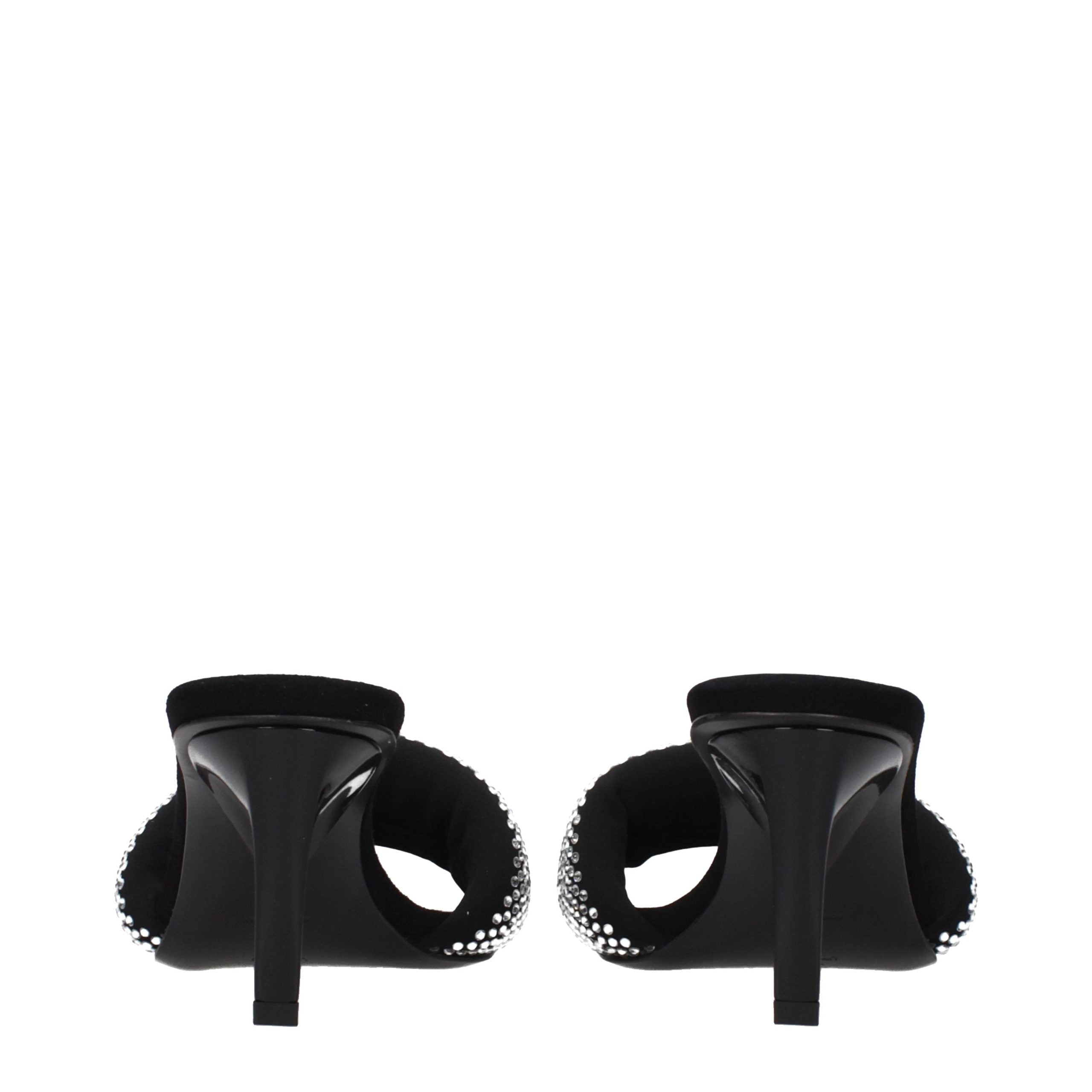 Prada – Sandales en tissu noir à détails cloutés
