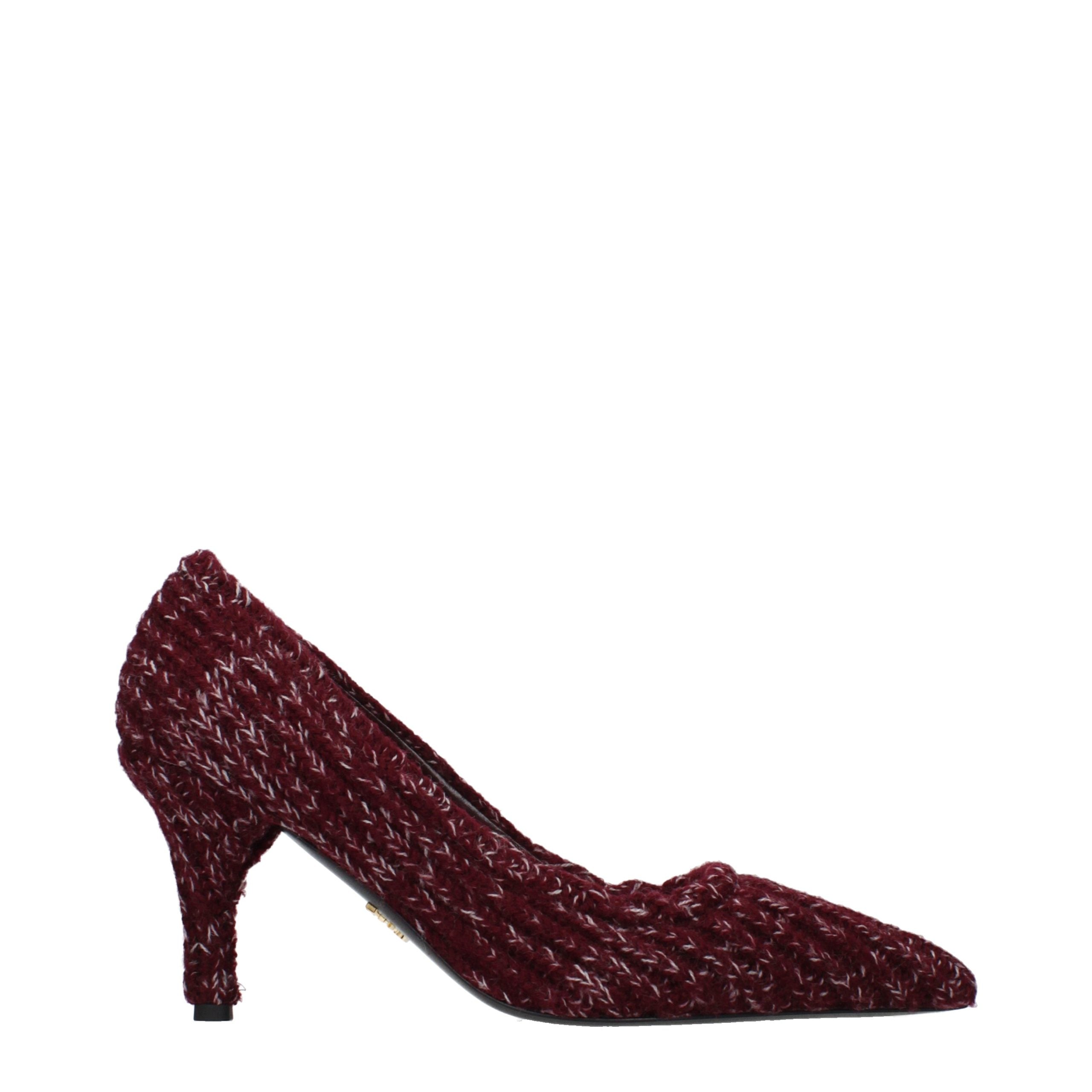 Prada – Escarpins en tissu rouge