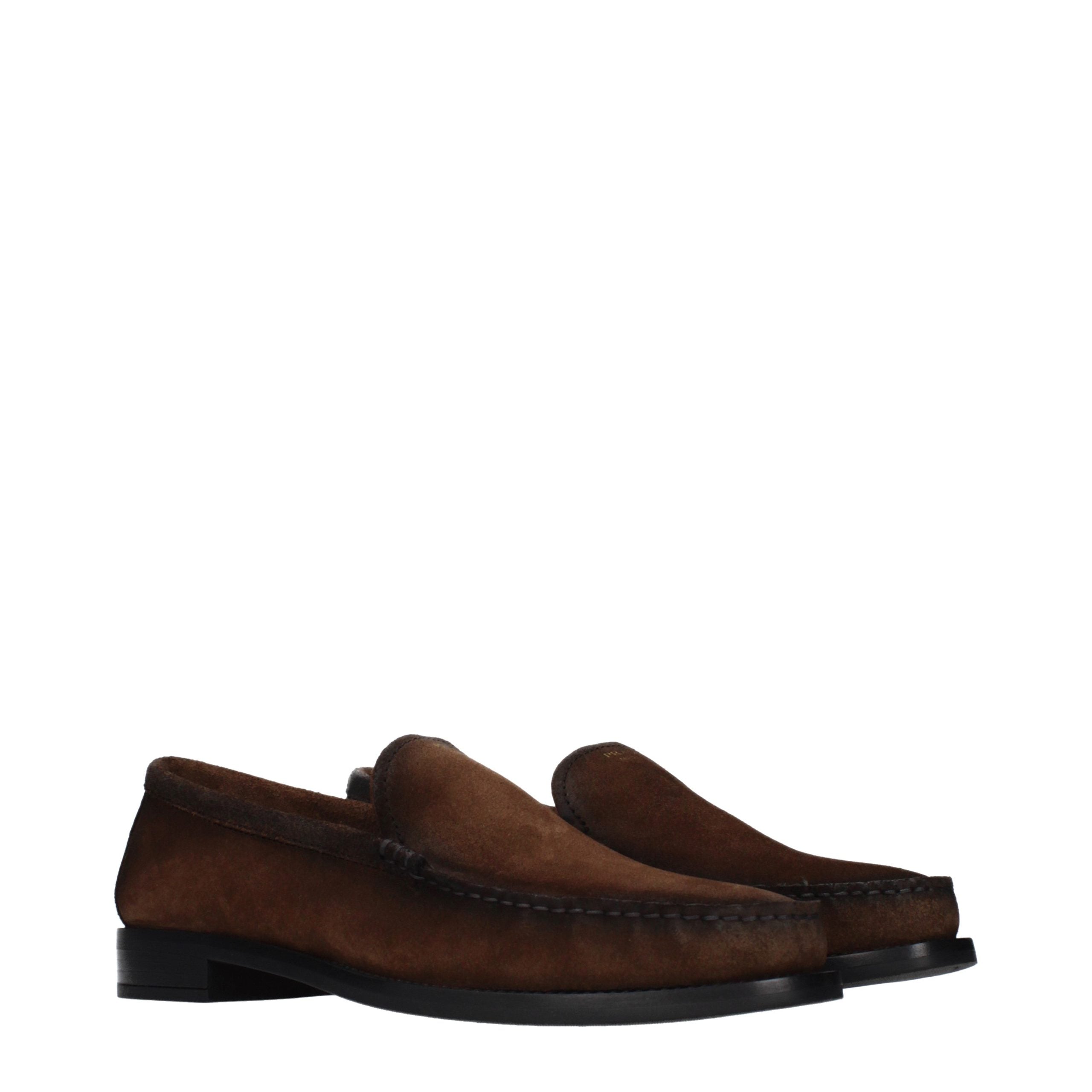 Prada – Loafers en suède marron effet vintage