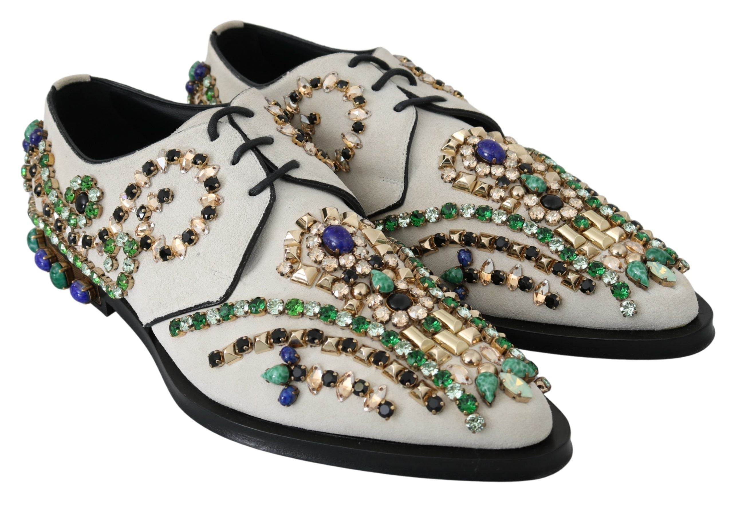 Chaussures Dolce & Gabbana en Daim Blanc à Cristaux