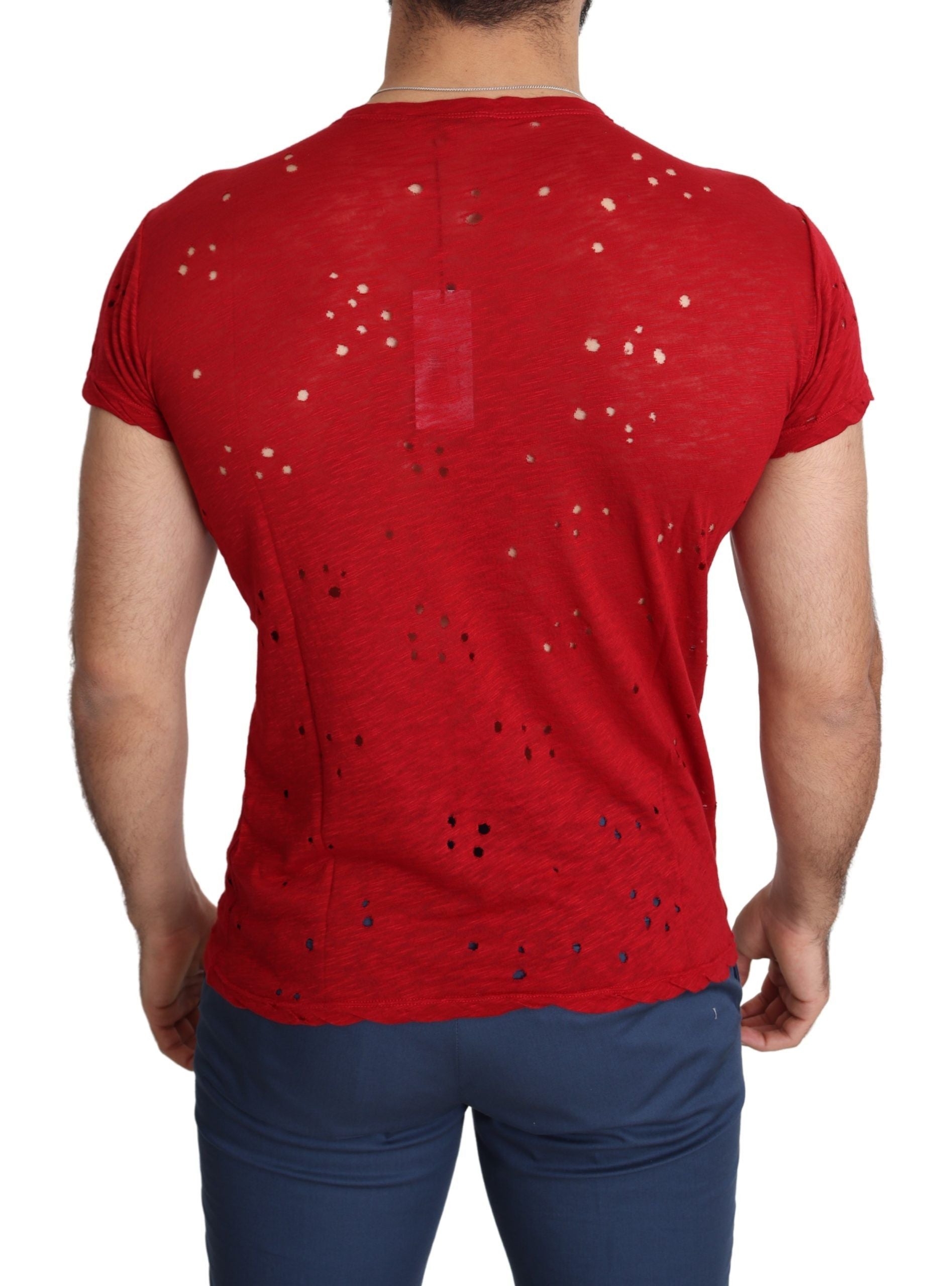 T-shirt Casual Homme Rouge en Coton