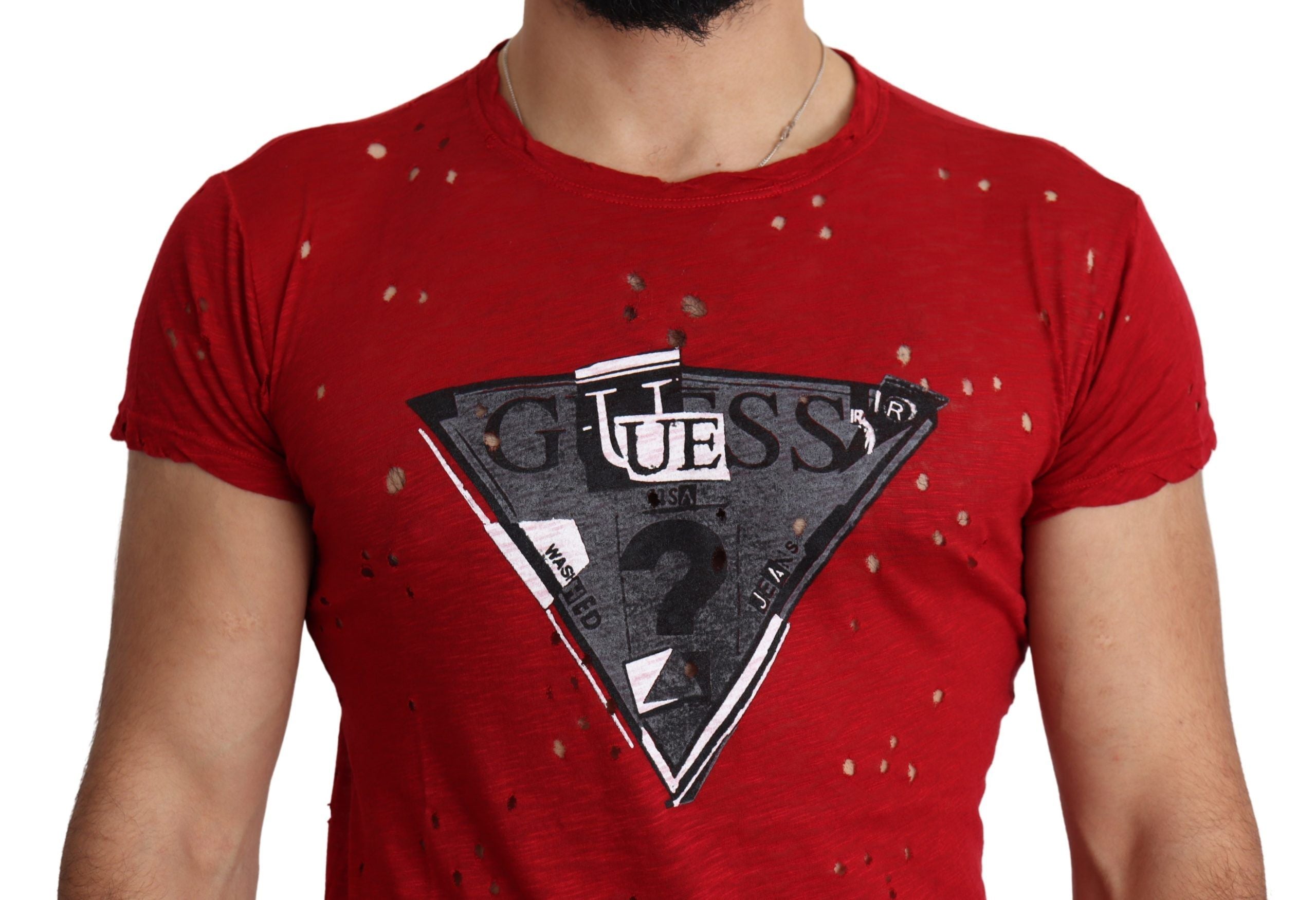 T-shirt Casual Homme Rouge en Coton