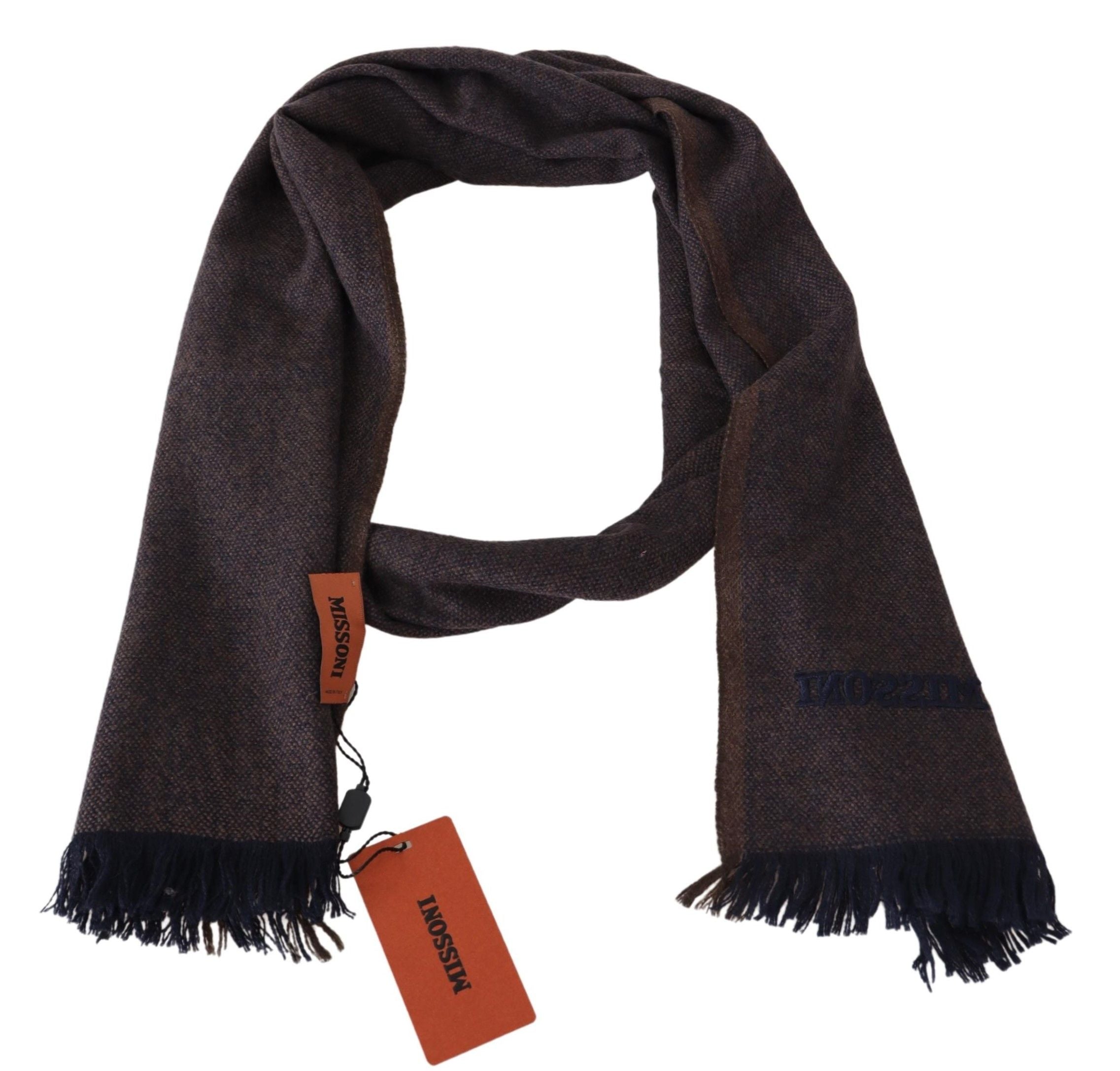 Brown 100% Cashmere Unisex Neck Wrap Fringes Scarf