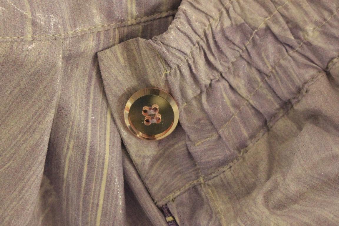 Purple Above-Knee Wrap Shorts