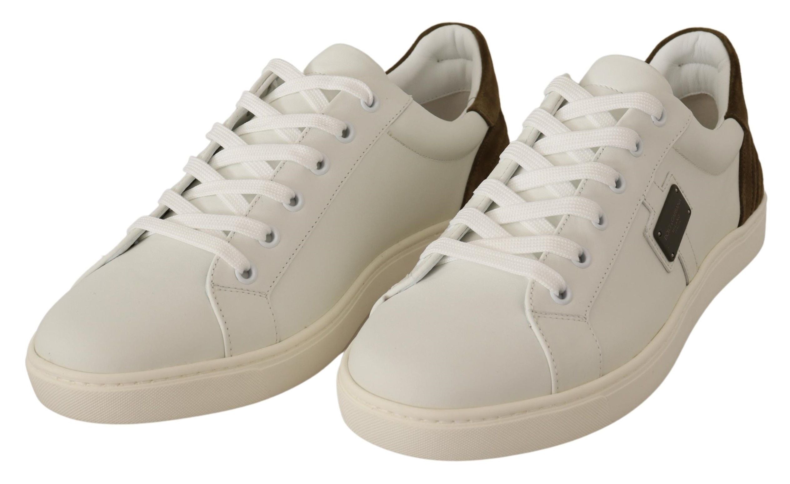 Sneakers Casual Dolce & Gabbana Homme Blanc et en Cuir et Suède