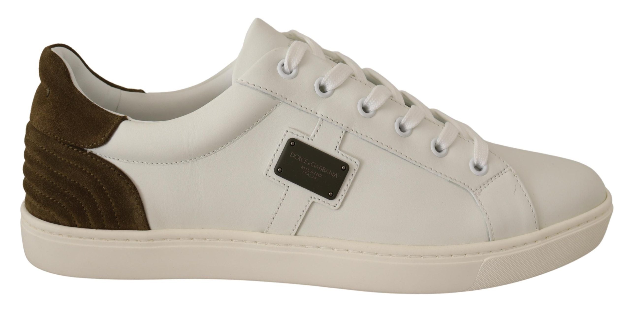 Sneakers Casual Dolce & Gabbana Homme Blanc et en Cuir et Suède
