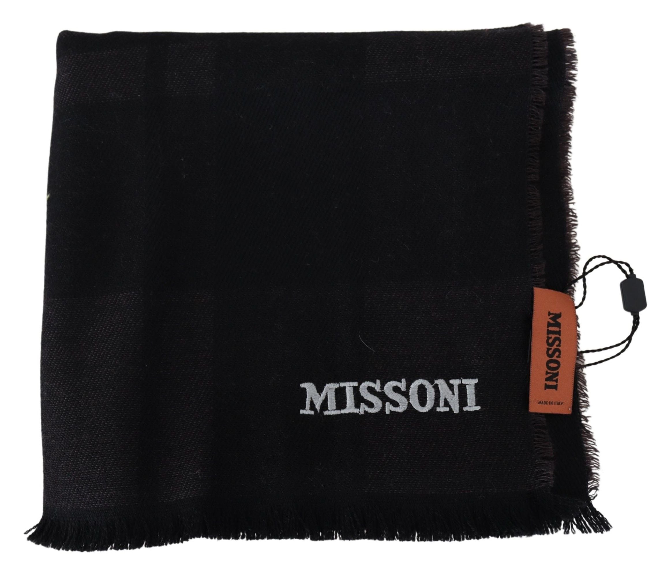 Black 100% Wool Unisex Neck Wrap Scarf