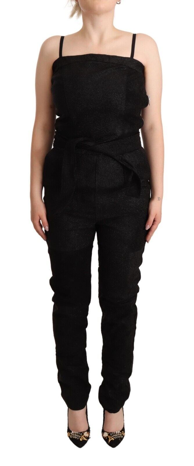 Black Spaghetti Strap Jumpsuit Dress