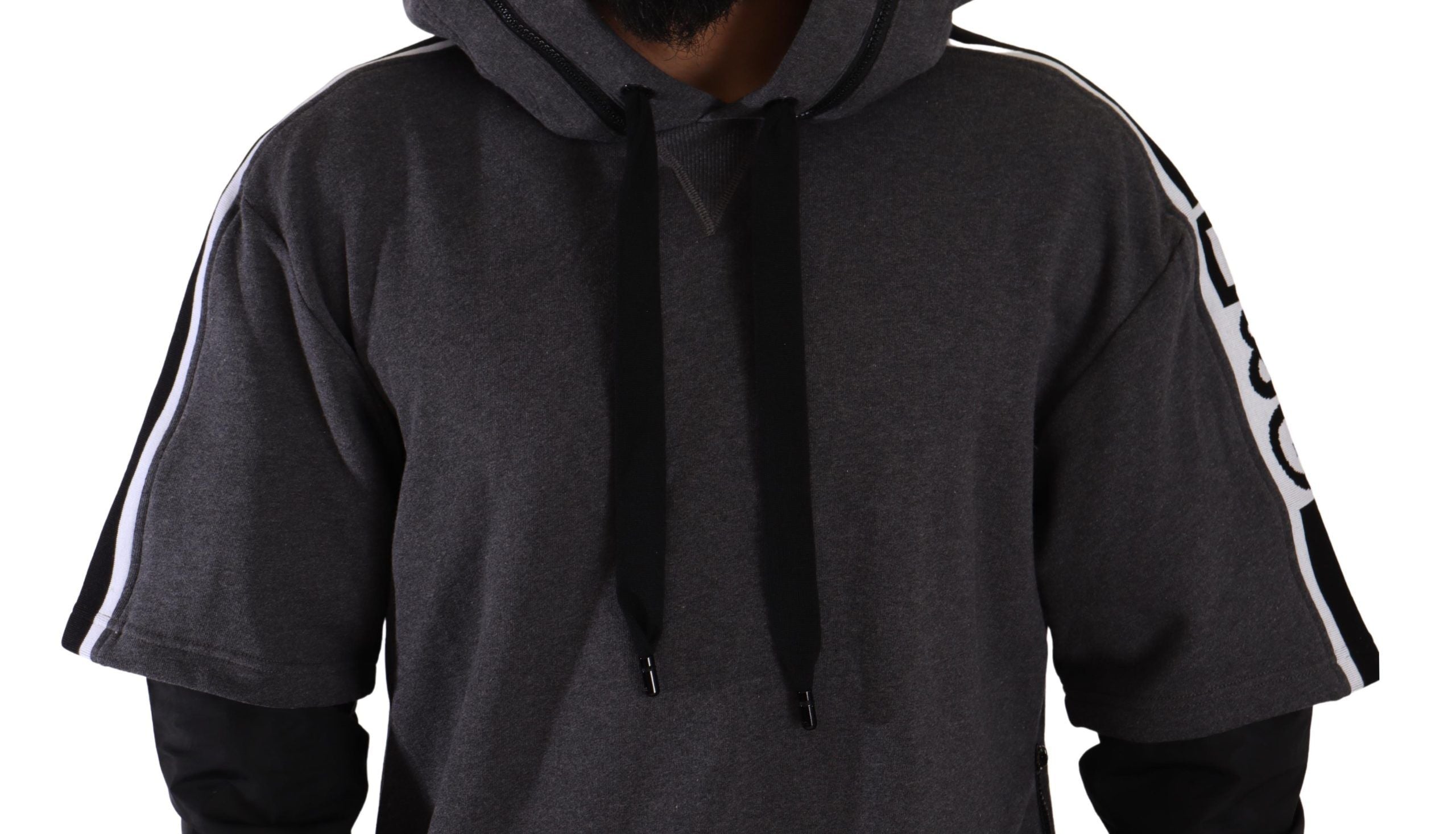 Gray Black Cotton Hooded #DGMILLENNIALS Sweater