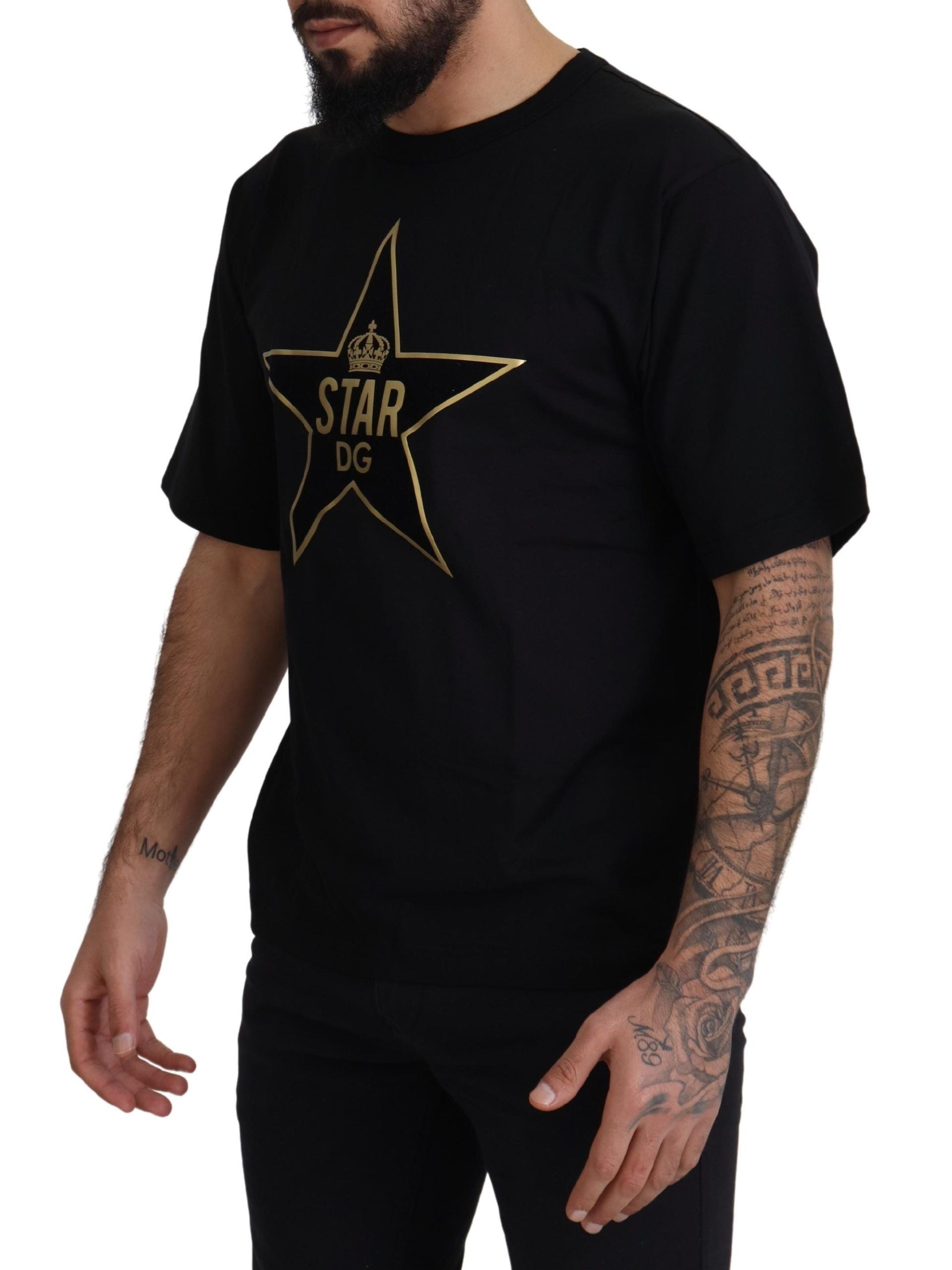 Black Gold STAR Crown DG Cotton Crewneck T-shirt