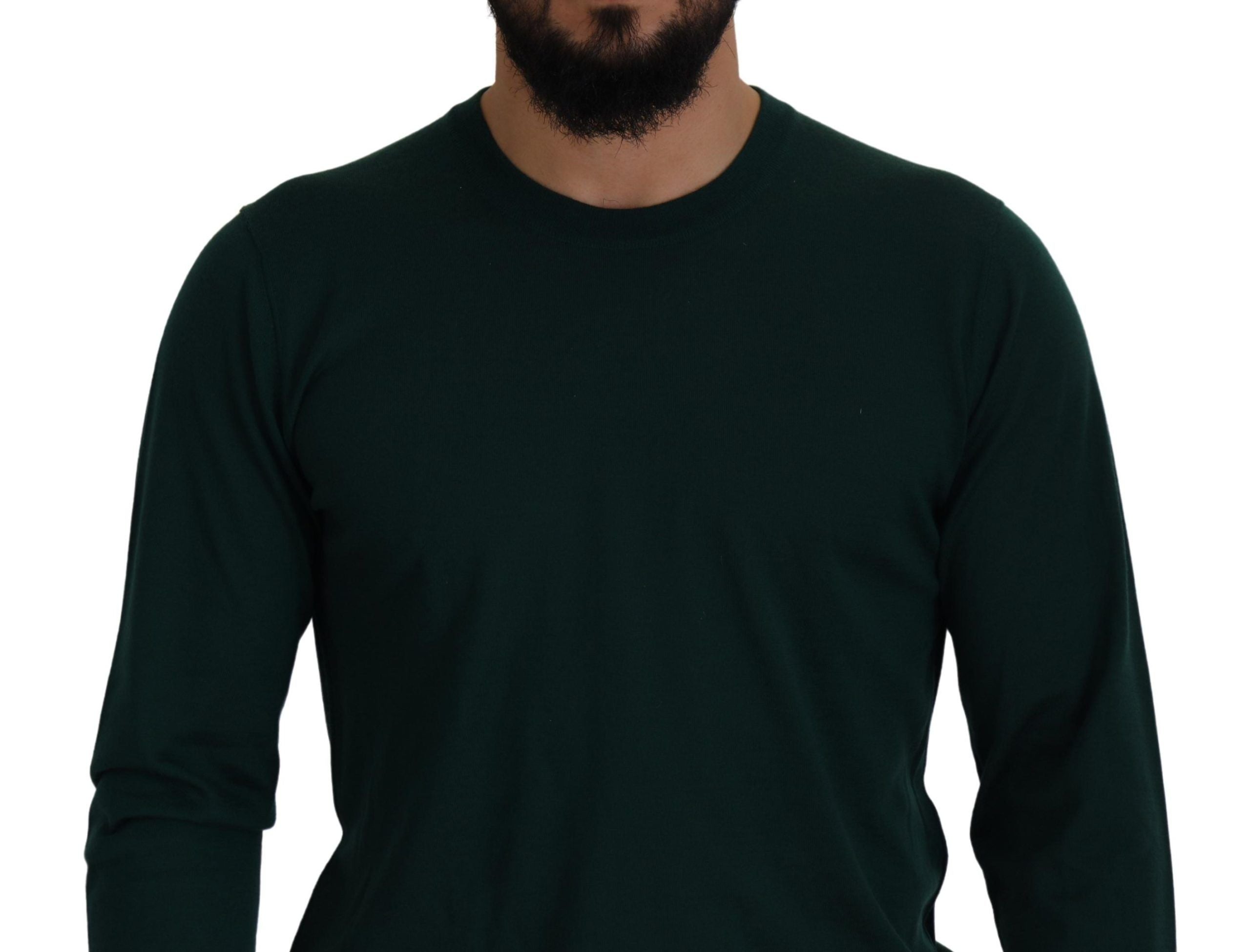 Green Cashmere Crewneck Pullover Sweater