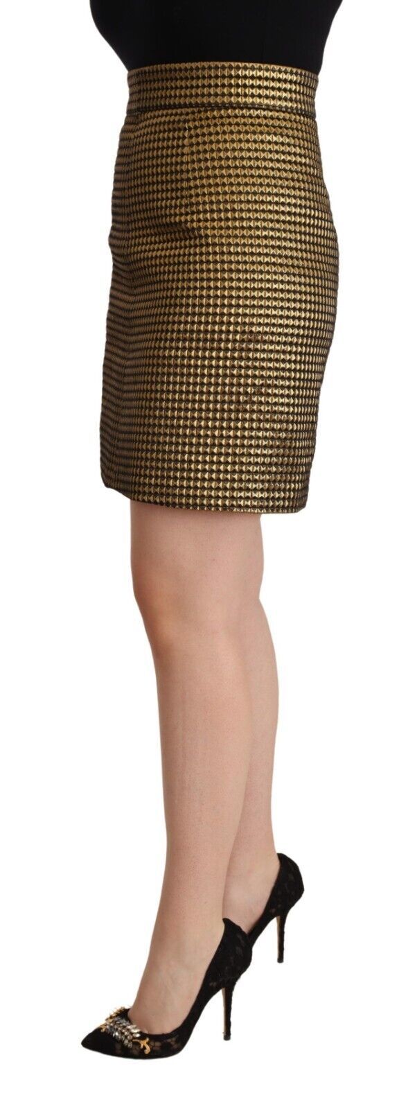 Black Gold A-line Above Knee Casual Skirt
