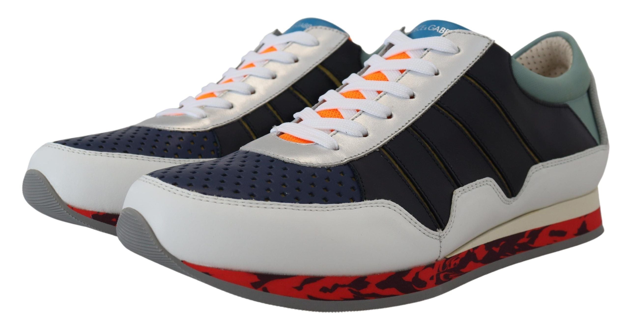 Baskets basses de sport en cuir multicolore
