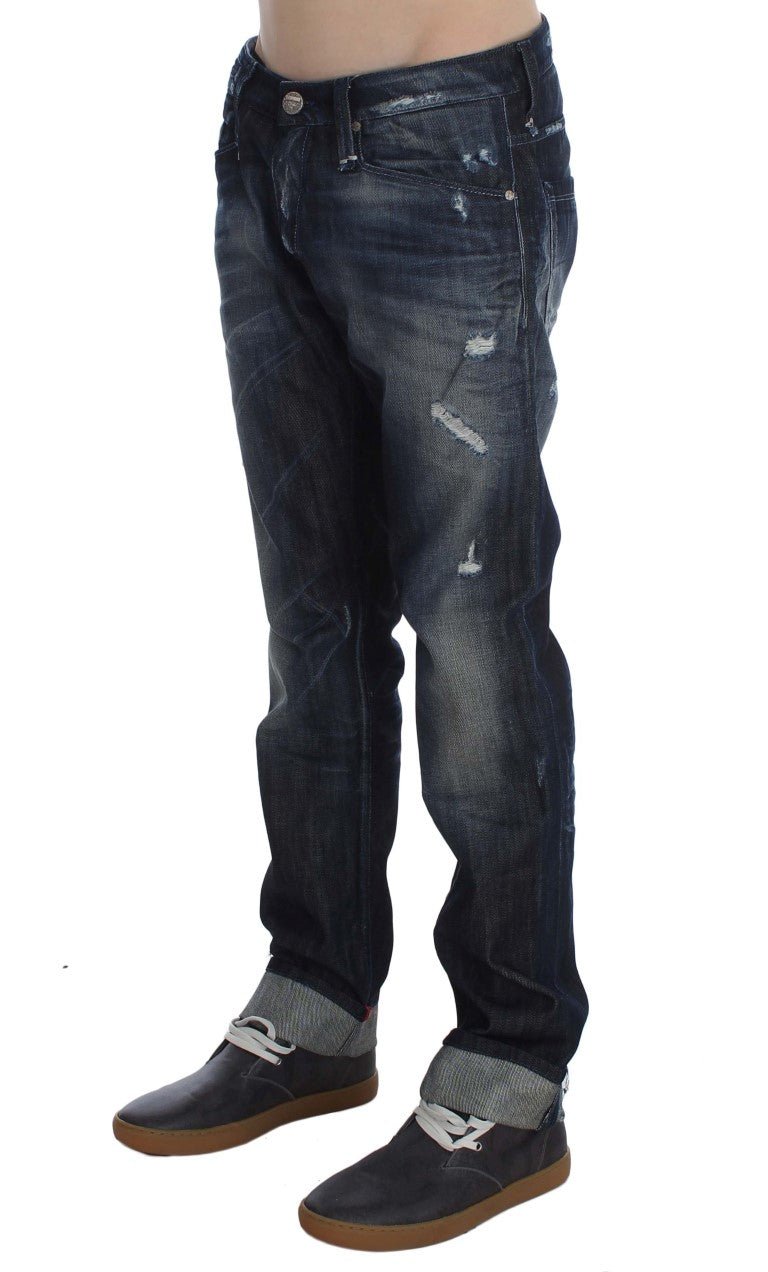 Blue Cotton Regular Straight Fit Jeans