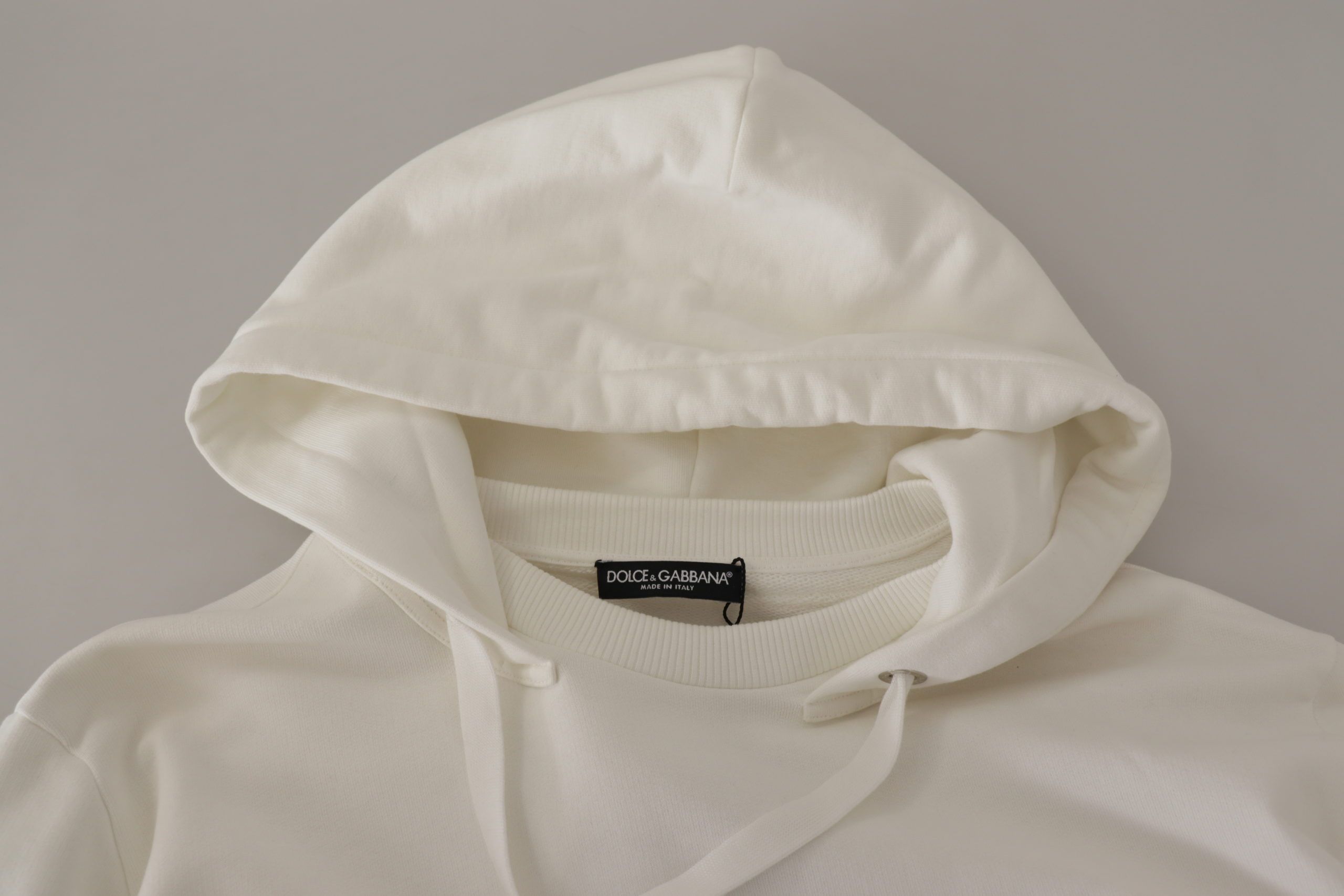 White Hoodie Pullover Embroidered Sweater