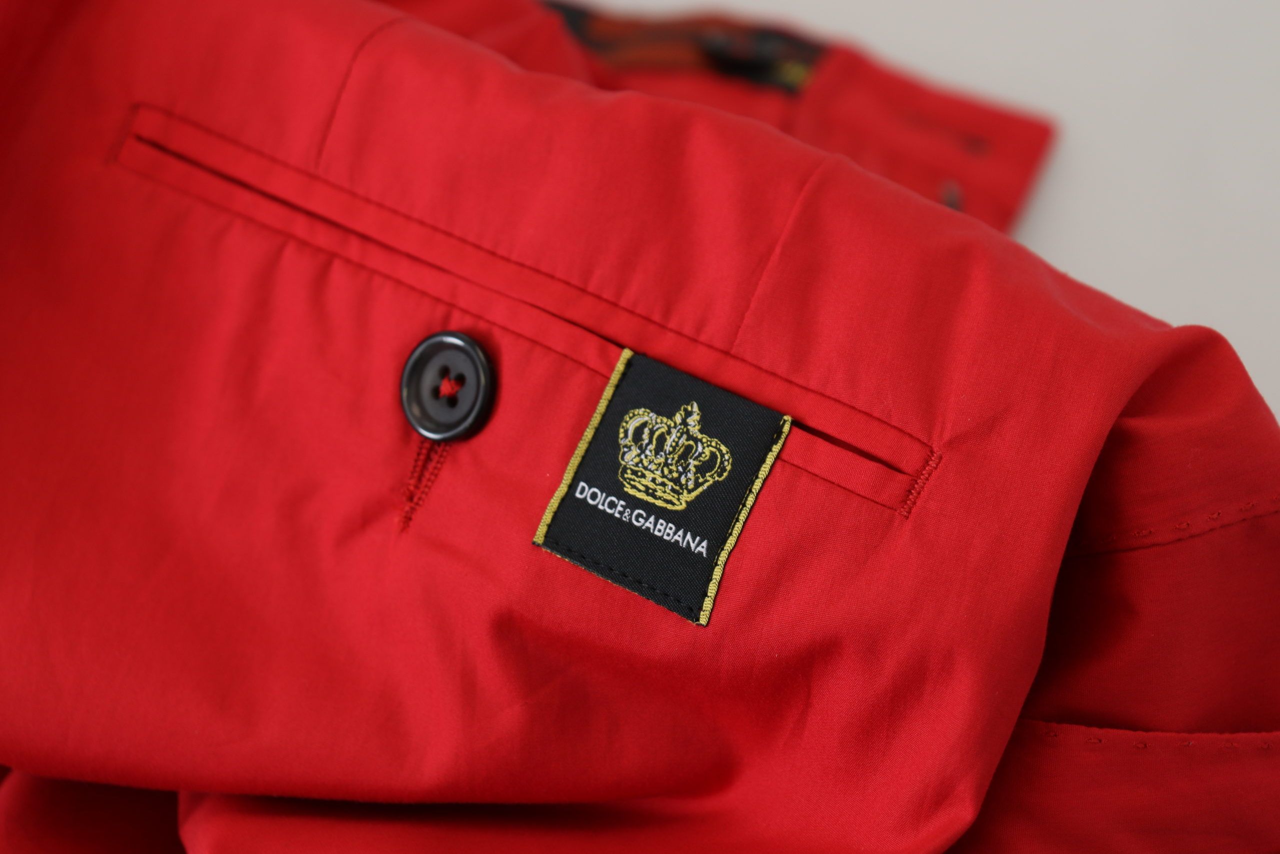 Red Cotton Slim Fit Trousers Chinos Pants