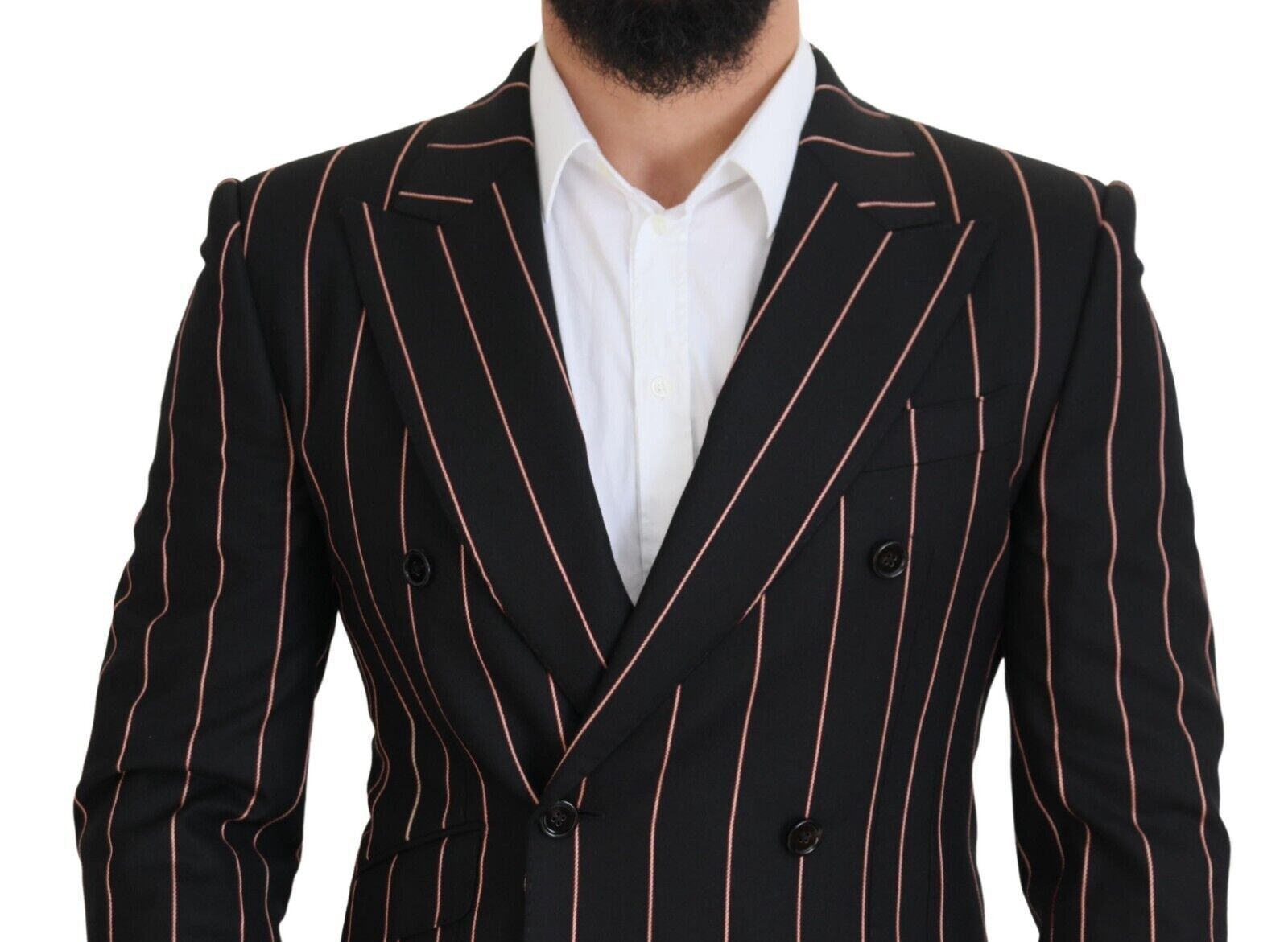 Blazer Formel Croisé Noir Rayé
