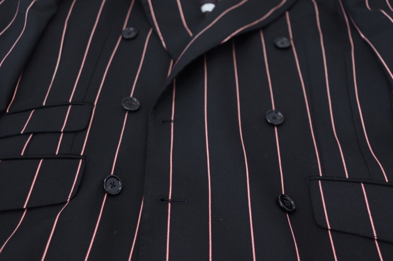 Blazer Formel Croisé Noir Rayé