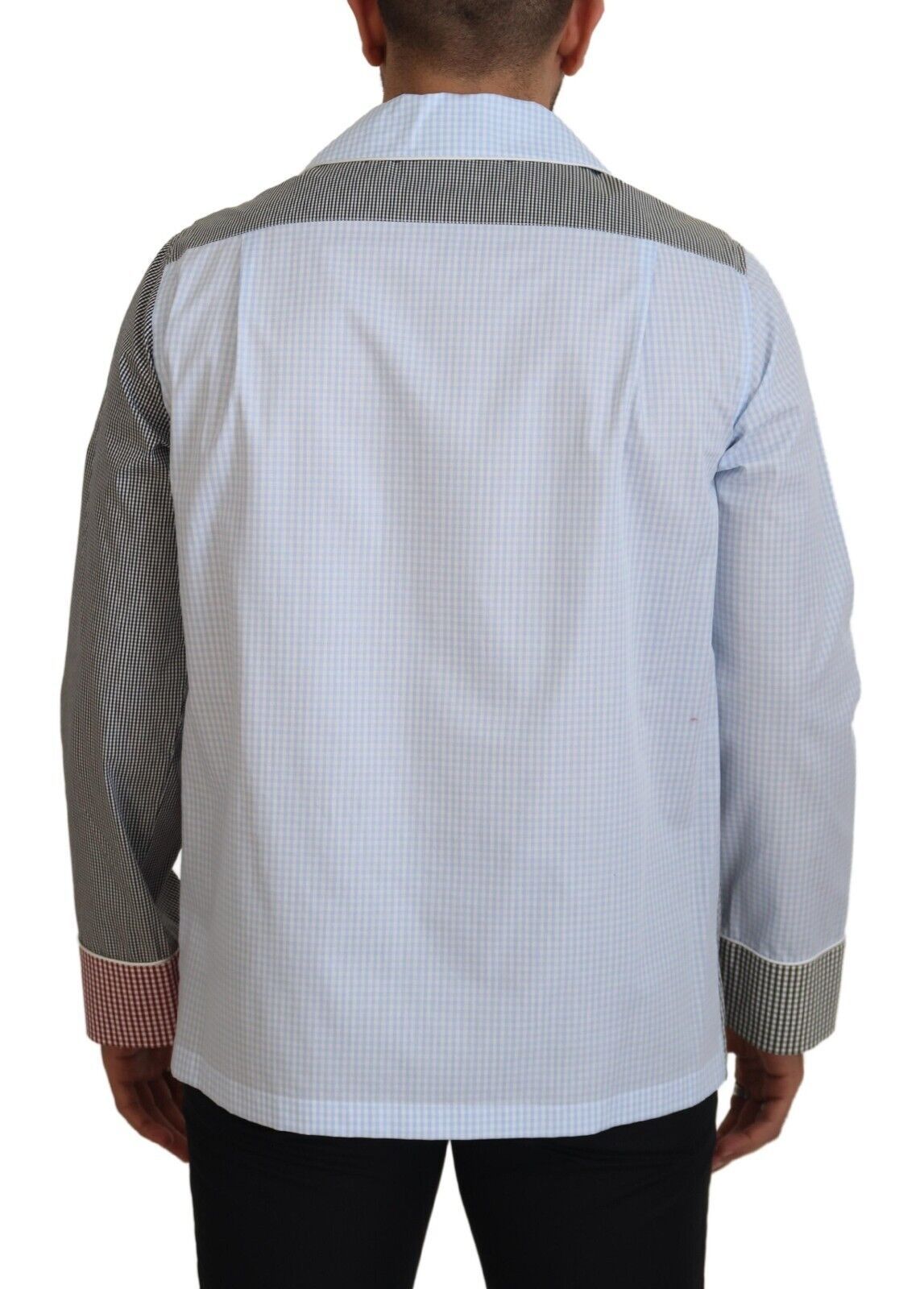 Chemise Couture Patchwork Multicolore Manches Longues