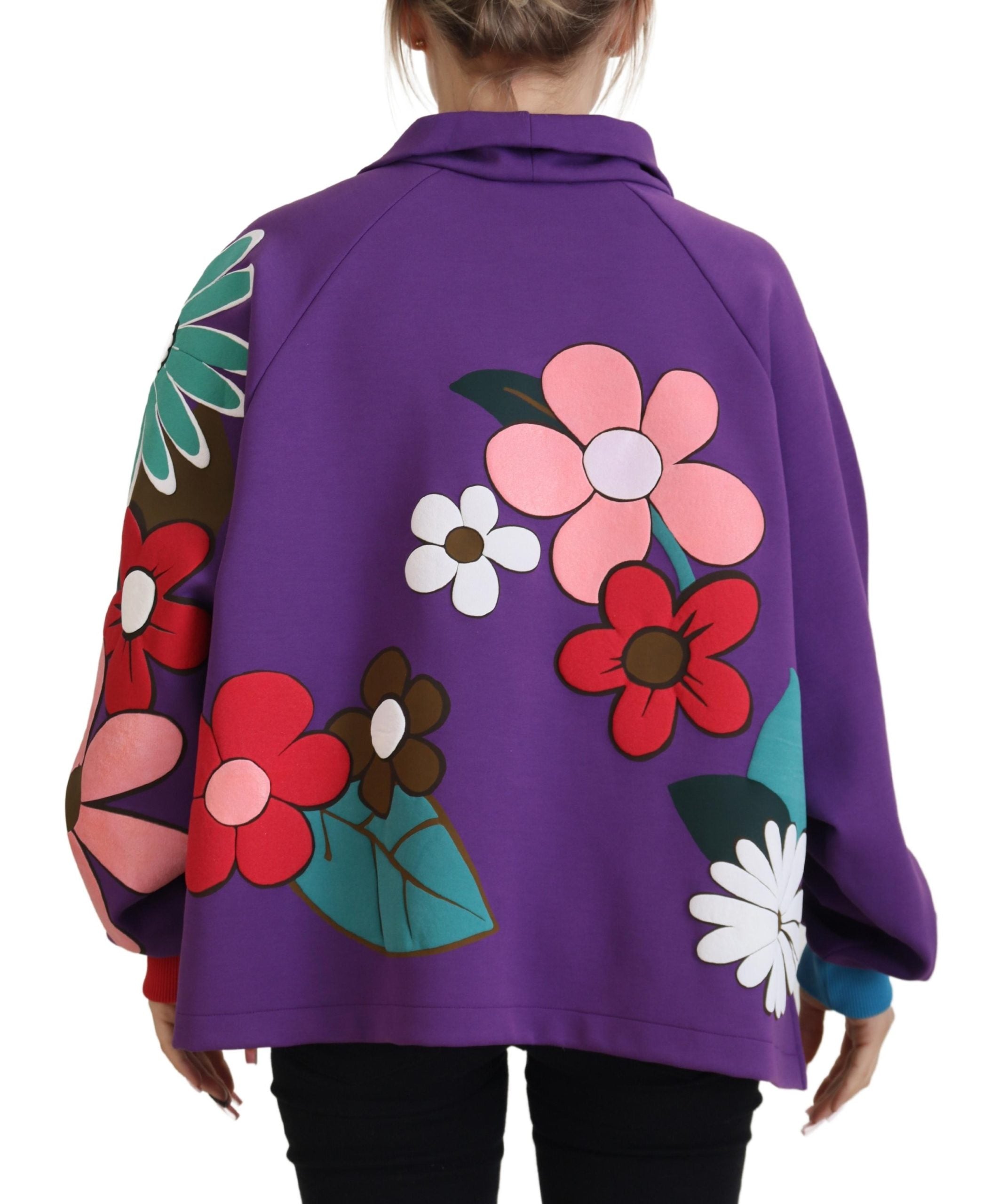 Sweatshirt couture Violet en Coton à Motif Floral