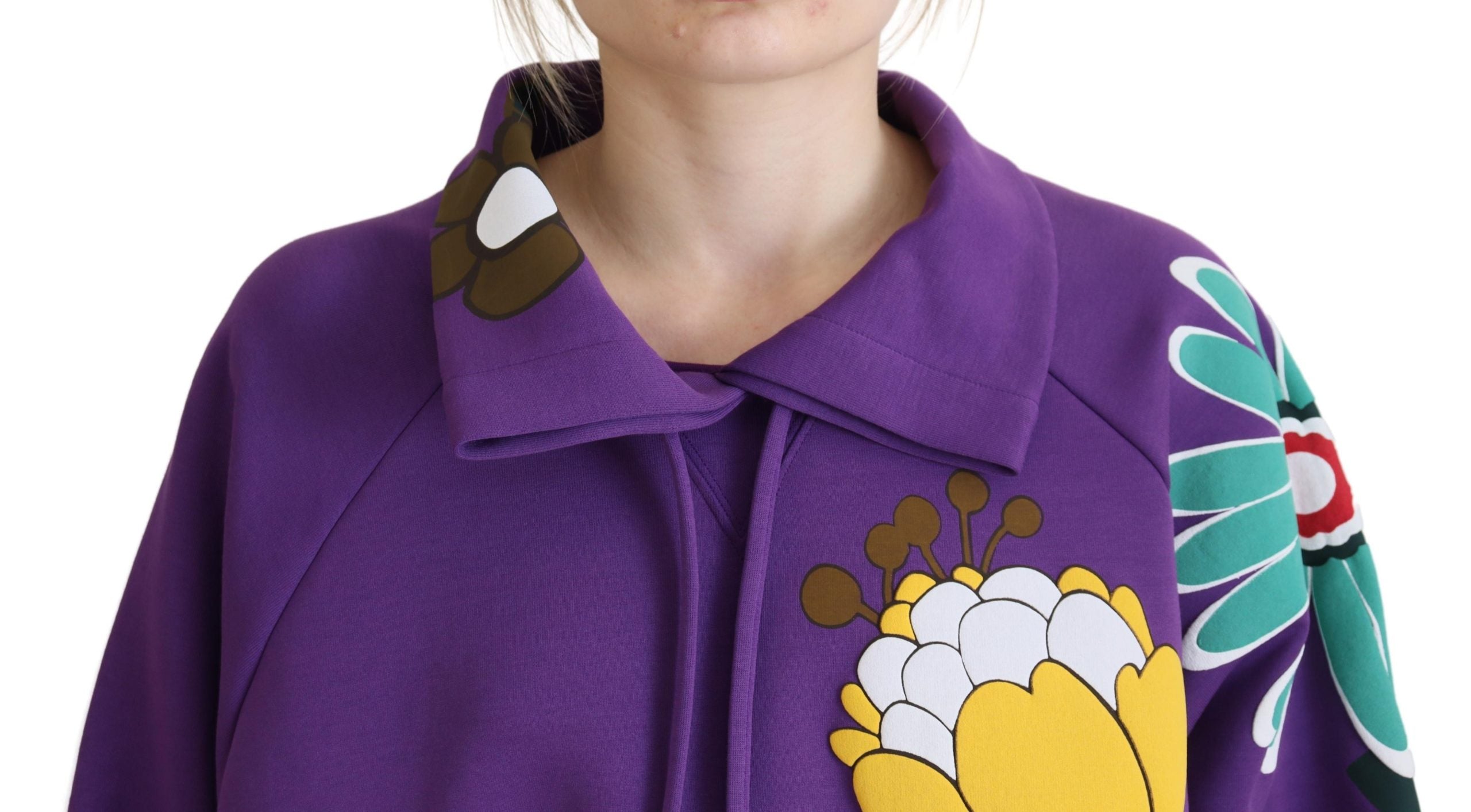 Sweatshirt couture Violet en Coton à Motif Floral
