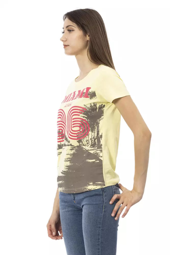 T-shirt Femme Jaune en Coton