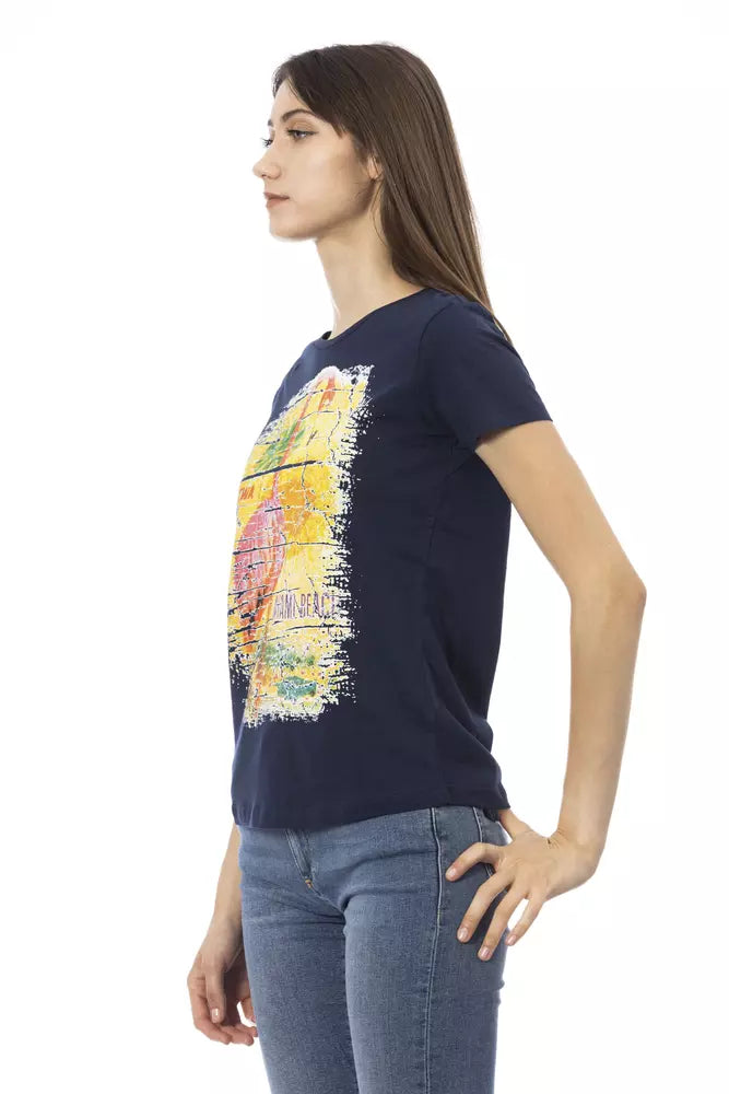 T-shirt Femme Bleu en Coton