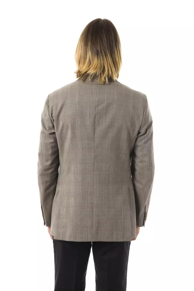 Gray Wool Mens Blazer