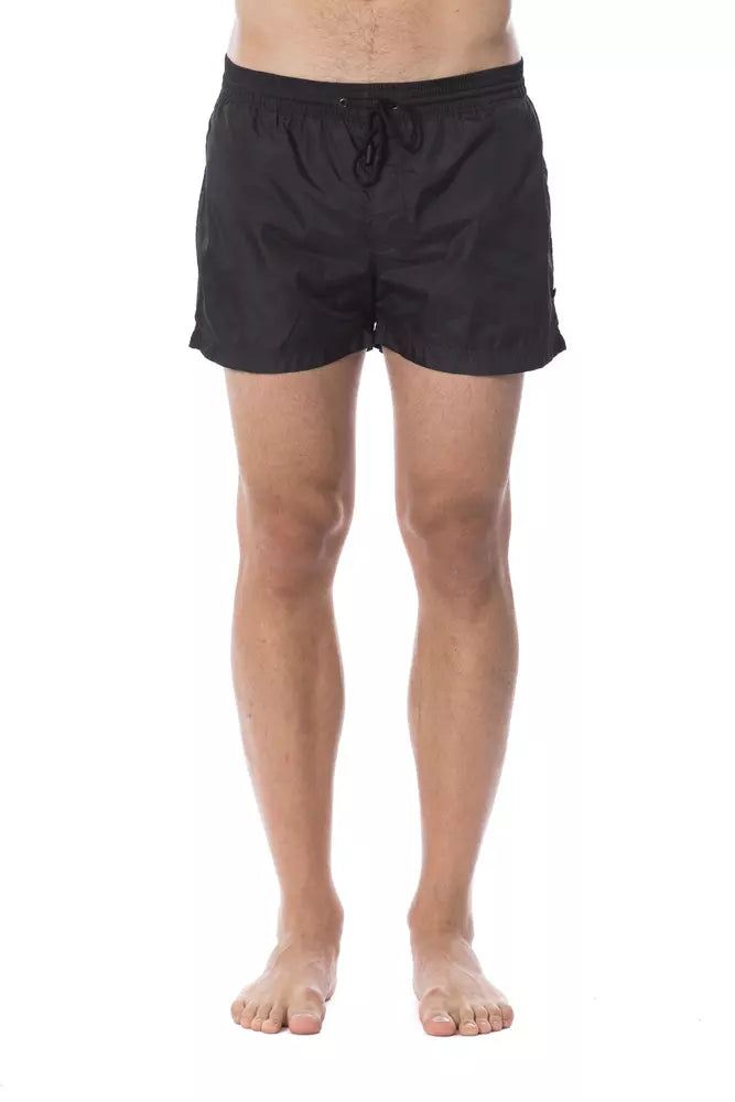 Black Polyester Men's Swimshorts