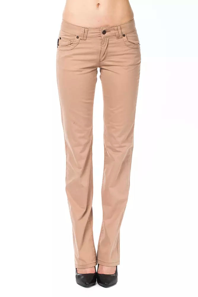 Beige Cotton Women's Jean