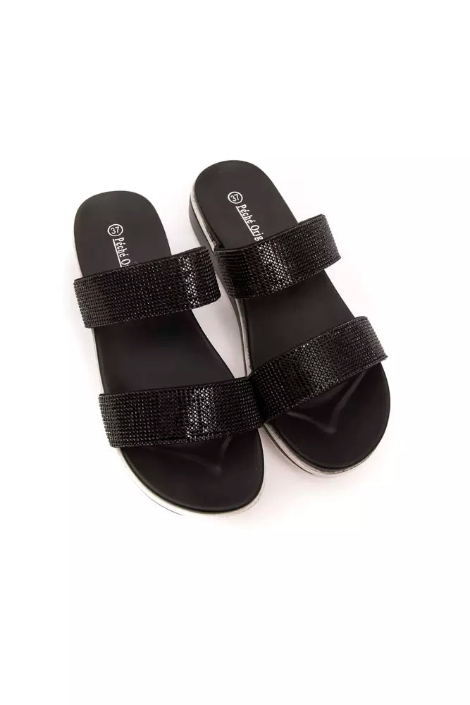 Black Textile Sandal