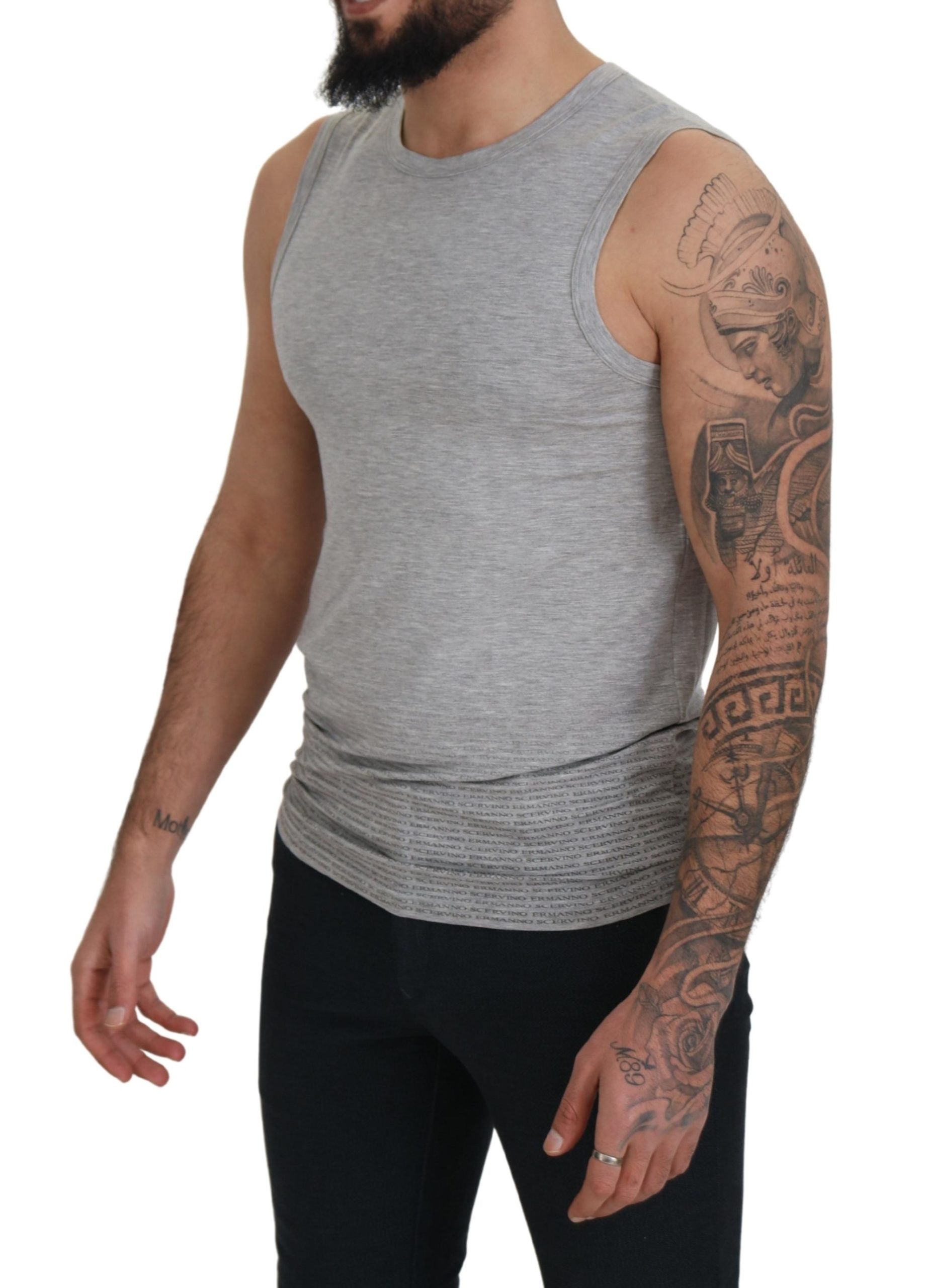 Grey Sleeveless Men Pullover T-shirt