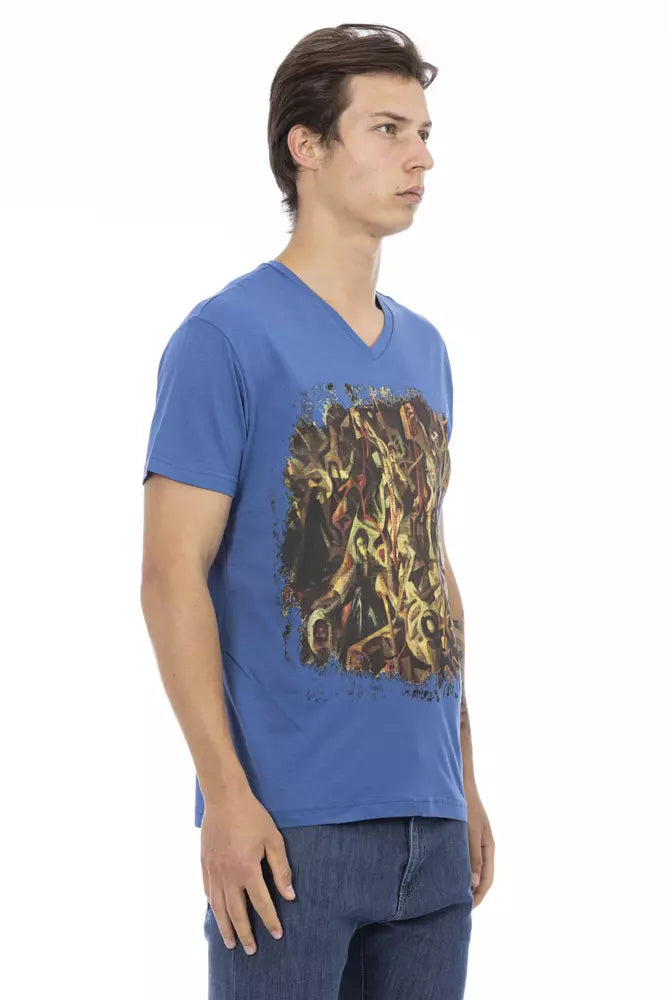 Blue Cotton Men's T-Shirt