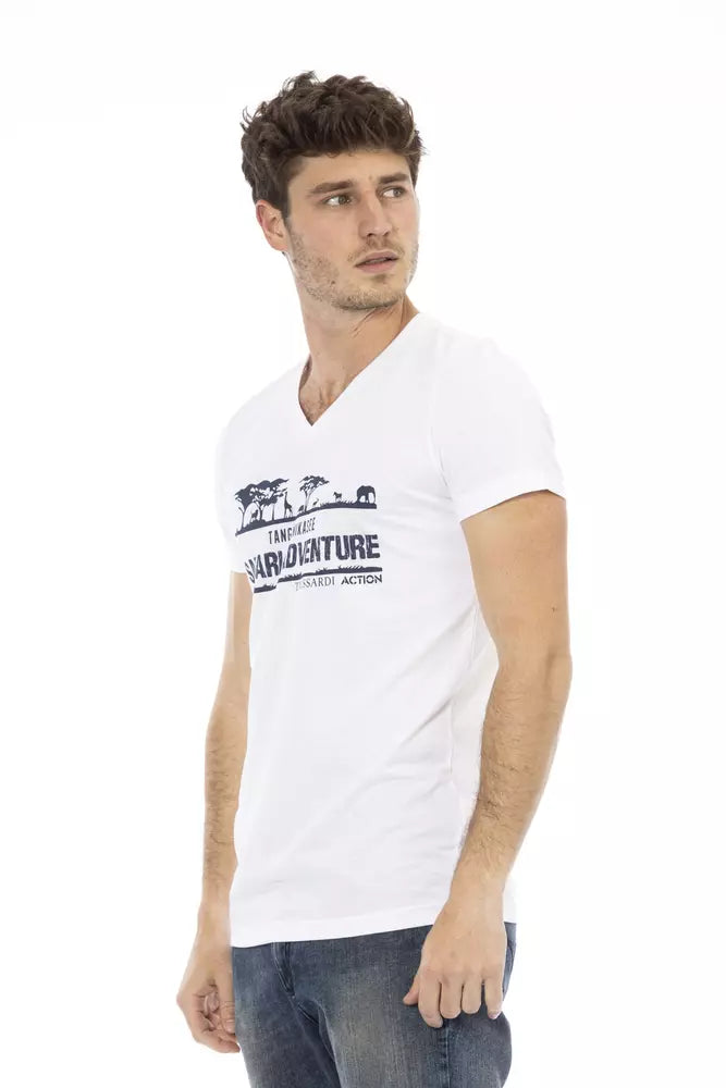 White Cotton Men's T-Shirt