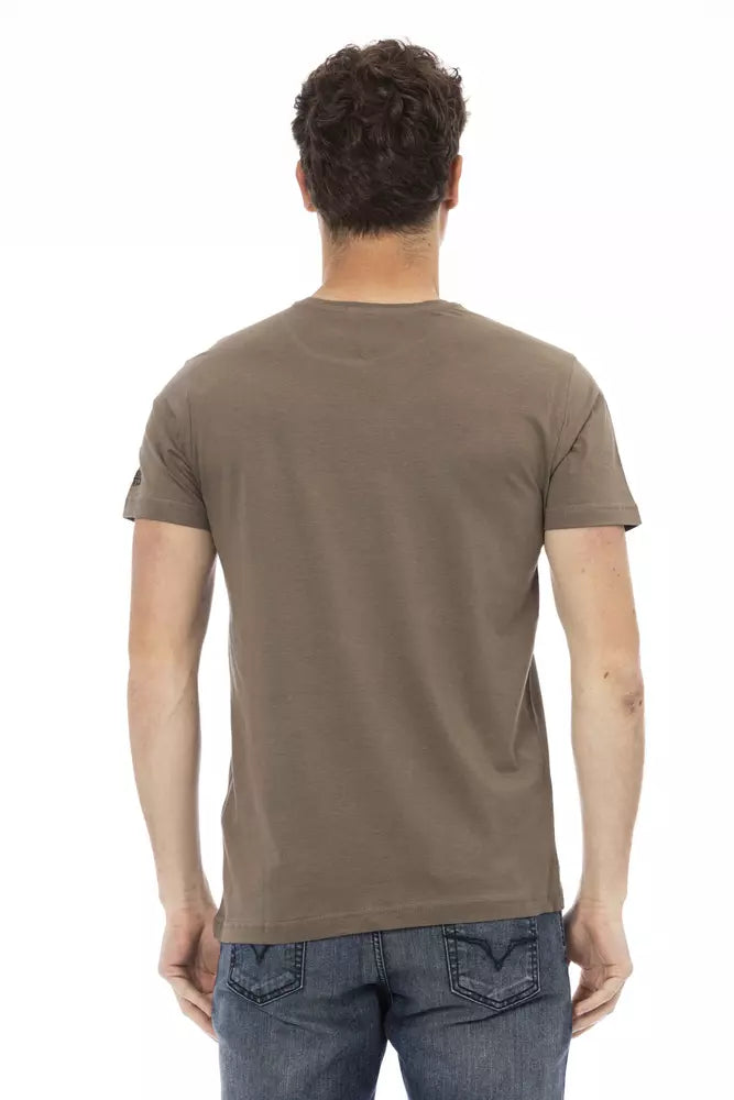 Brown Cotton Men's T-Shirt