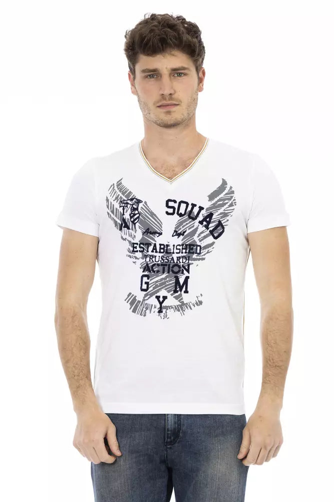 White Cotton Men's T-Shirt