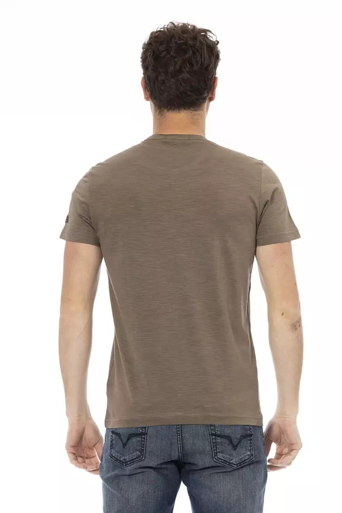 Brown Cotton Men's T-Shirt