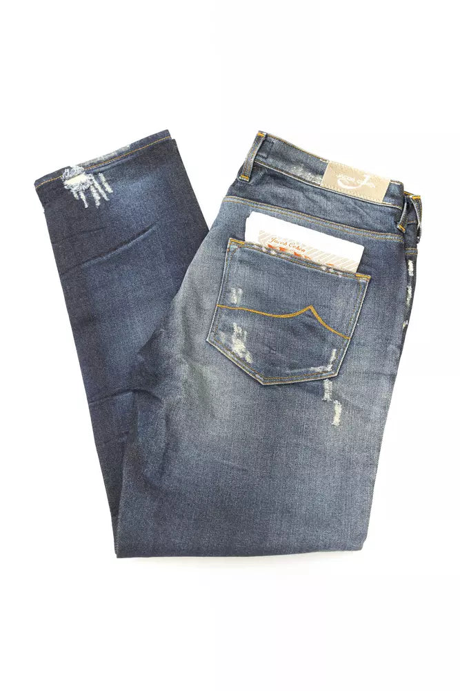 Blue Cotton Jeans Denim