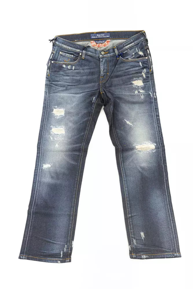 Blue Cotton Jeans Denim