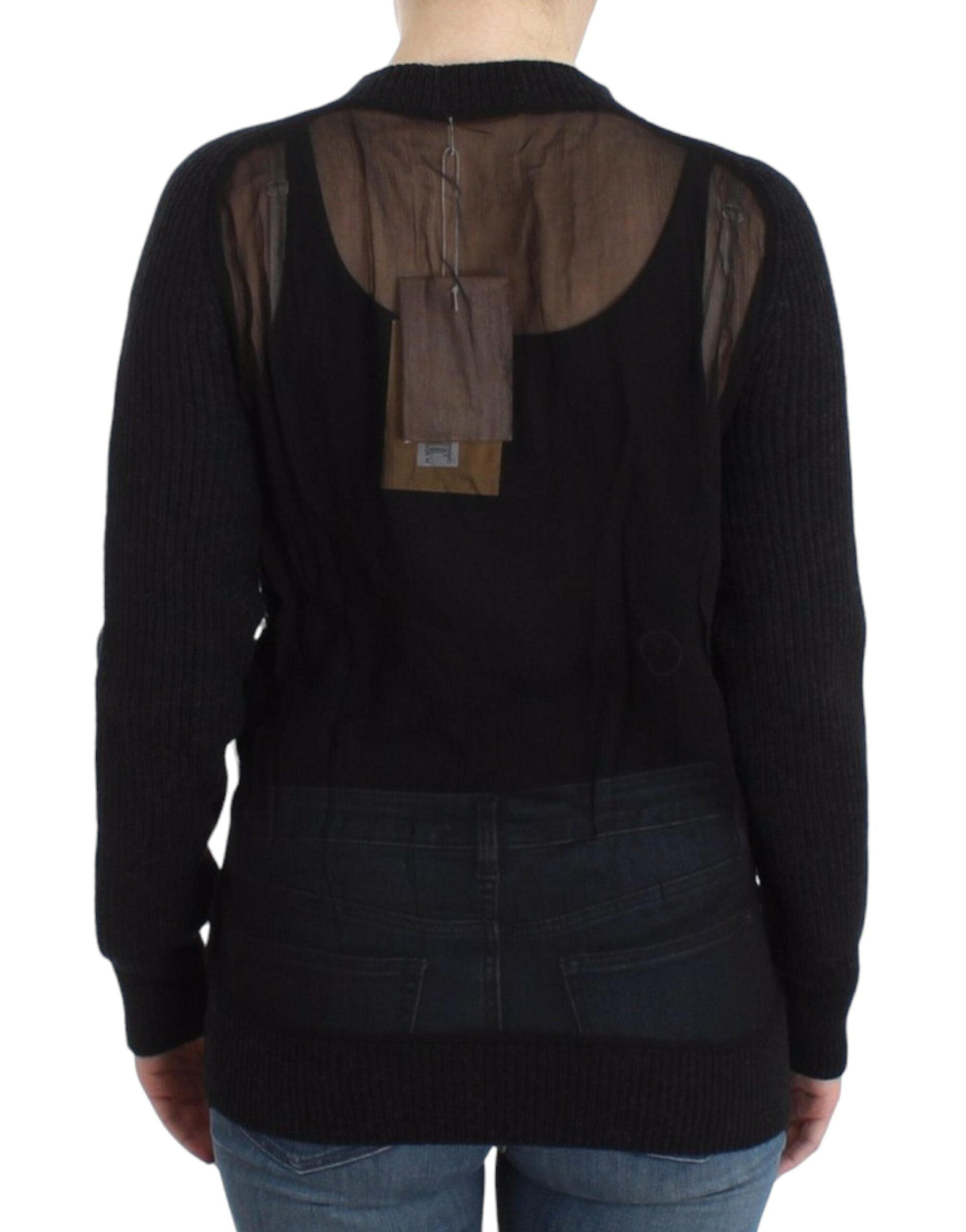 Black wool cardigan