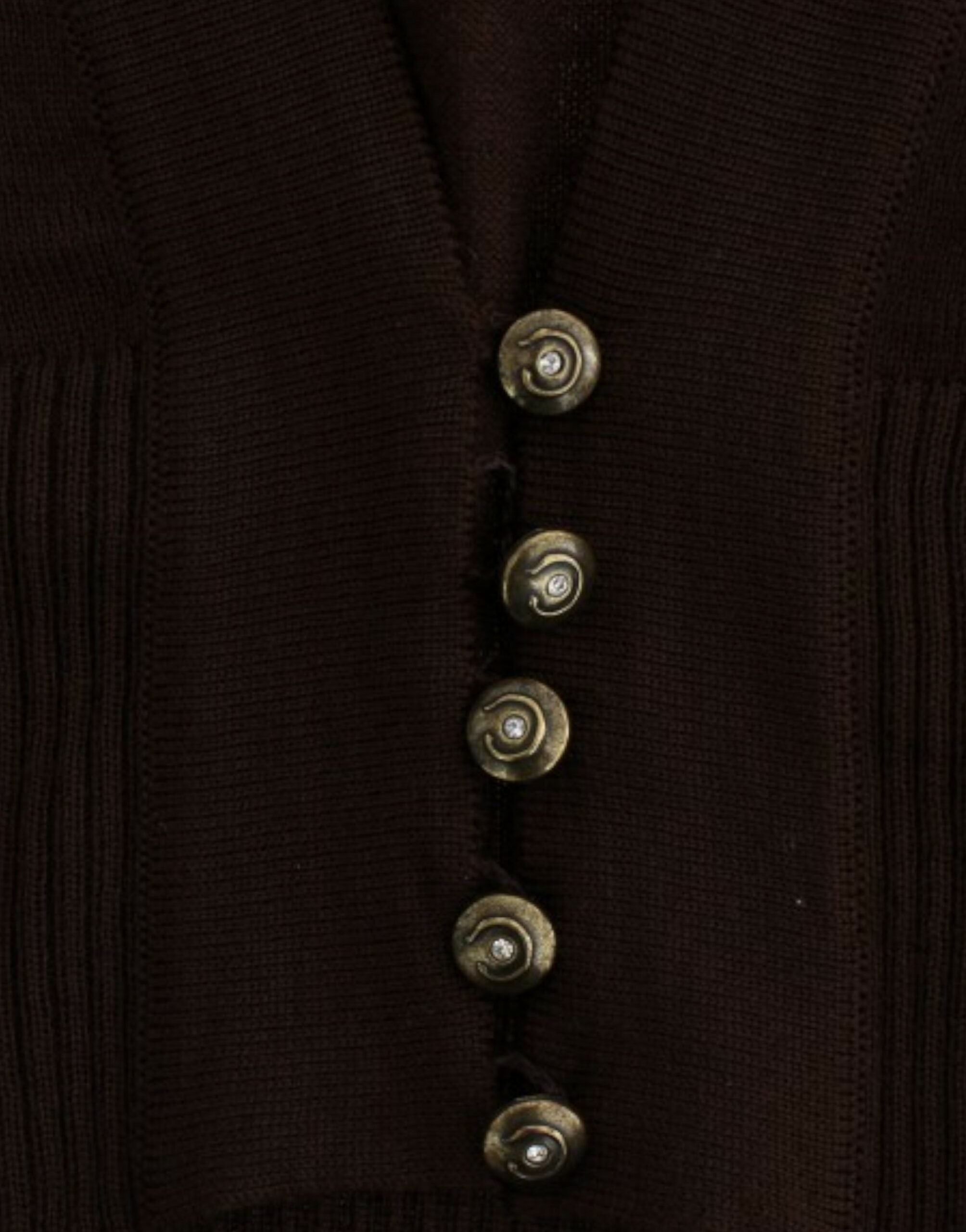 Brown cropped wool cardigan