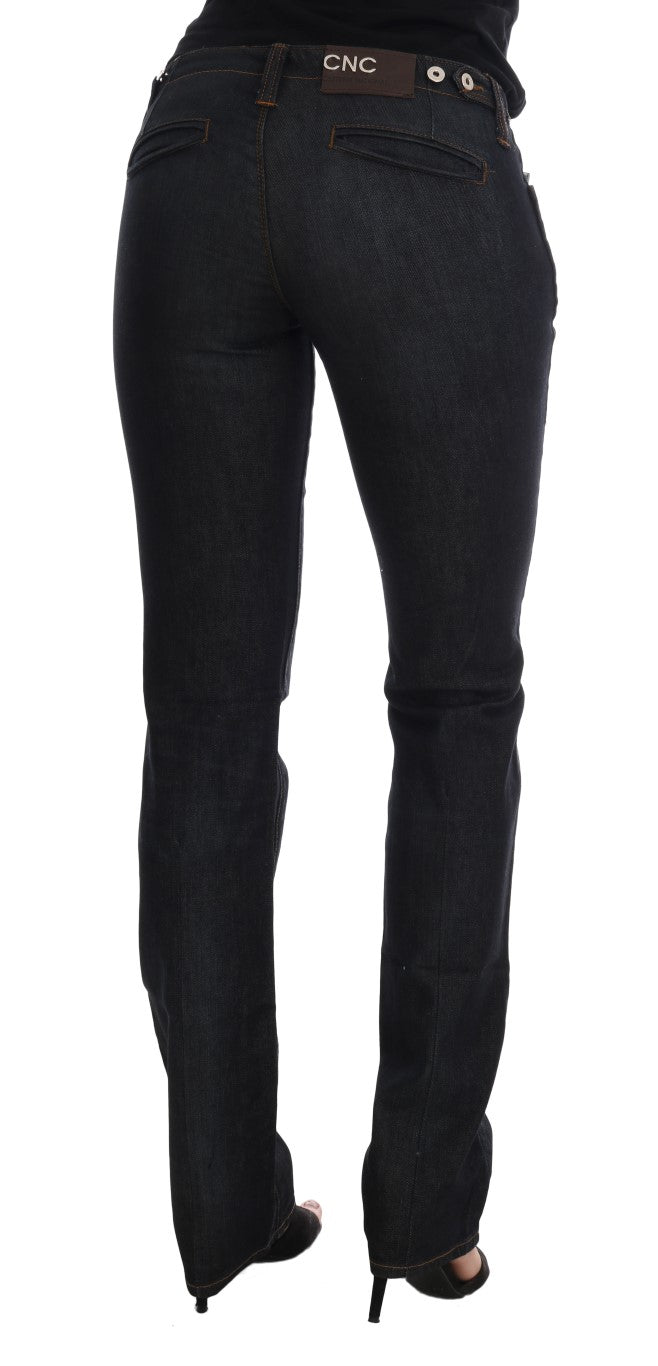 Dark Blue Cotton Slim Fit Jeans