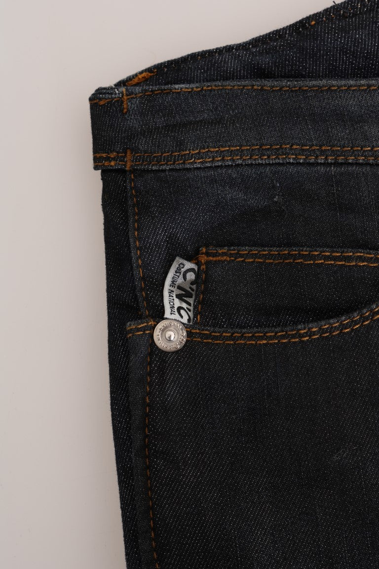 Dark Blue Cotton Slim Fit Jeans