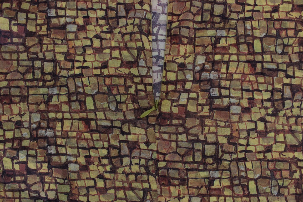 Multicolor Mosaic Print Silk Blouse T-shirt