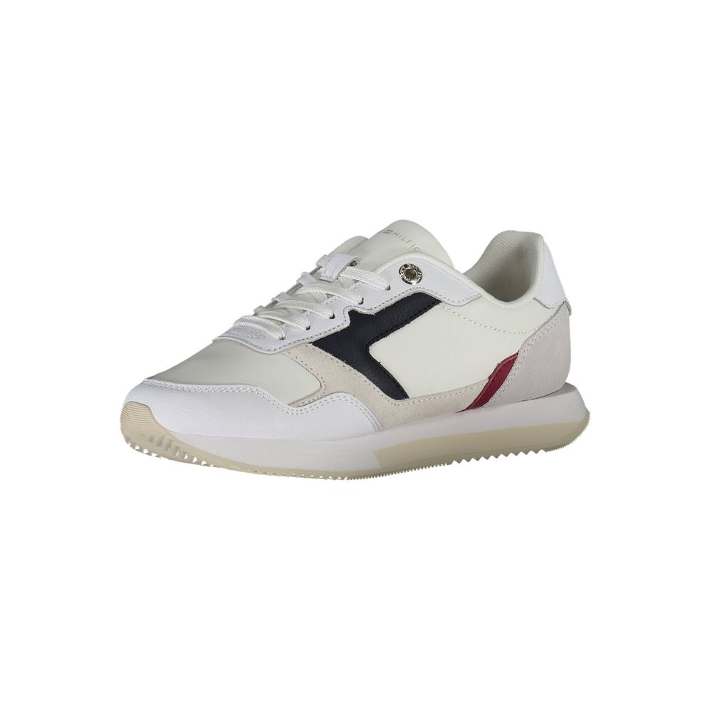 White Polyester Women Sneaker