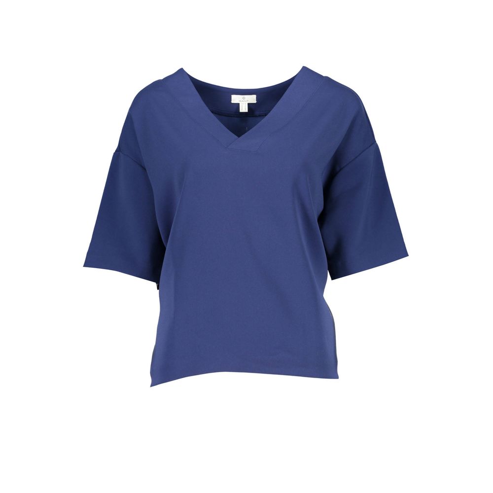 Blue Cotton Women T-Shirt