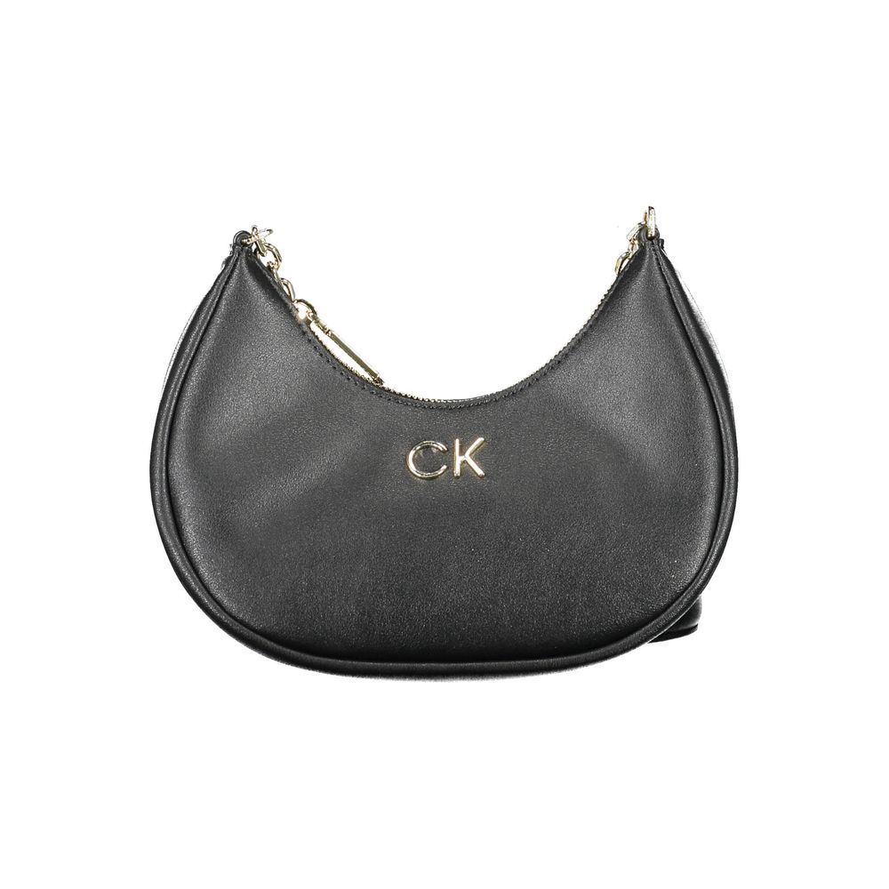 Black Polyester Women Shoulder Bag