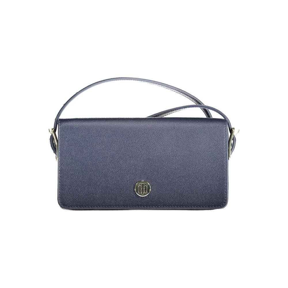 Blue Polyurethane Women Handbag