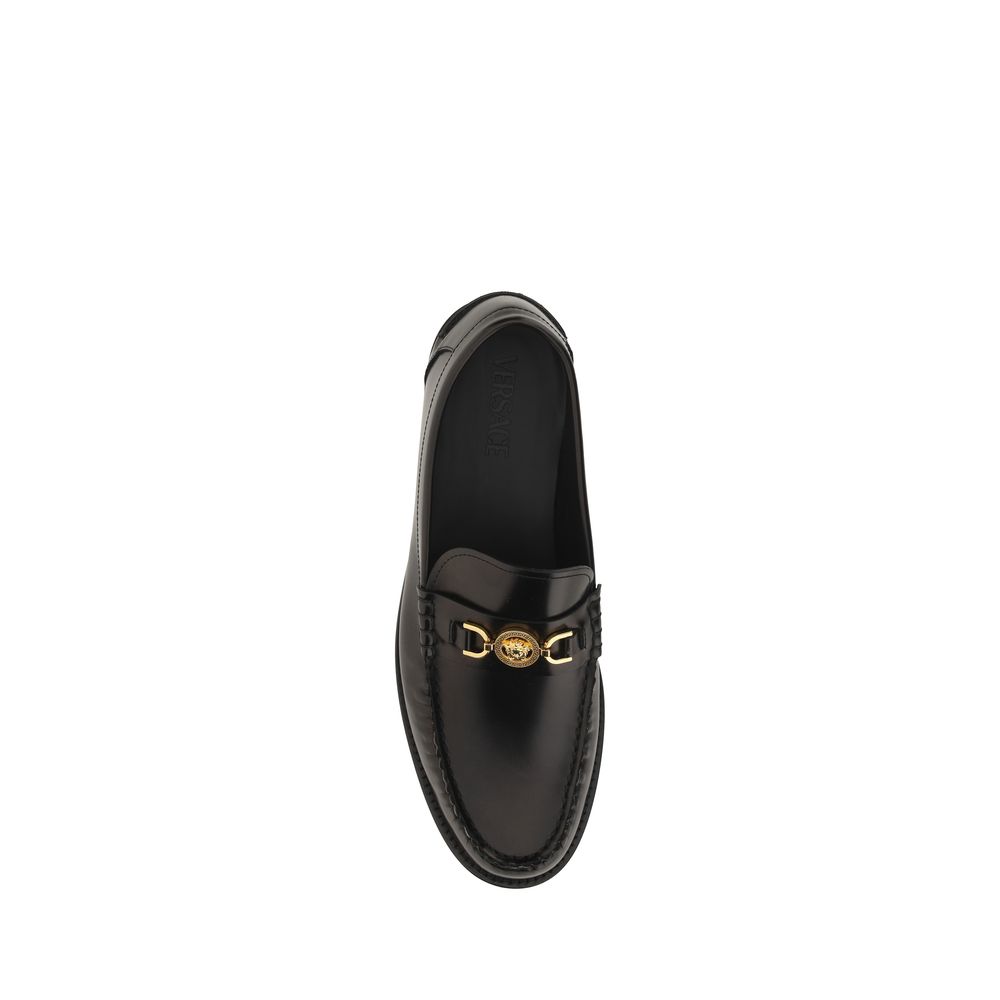 Versace – Mocassins en cuir avec plaque Medusa